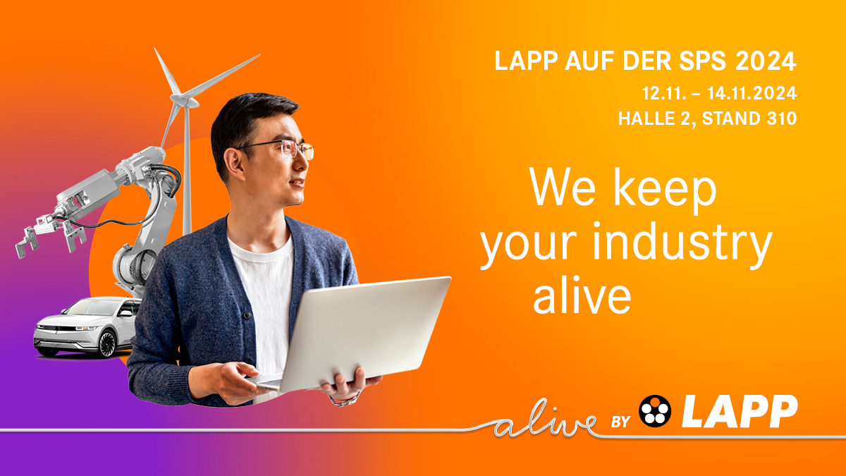 📅 Save the date: #SPS2024! Entdeckt die innovativen und nachhaltigen Lösungen von #LAPP auf der führenden Fachmesse für intelligente und digitale Automatisierung in Nürnberg. Besucht uns vom 12. bis 14. November in Halle 2, Stand 310. Infos und Tickets: fcld.ly/sps24/1/x