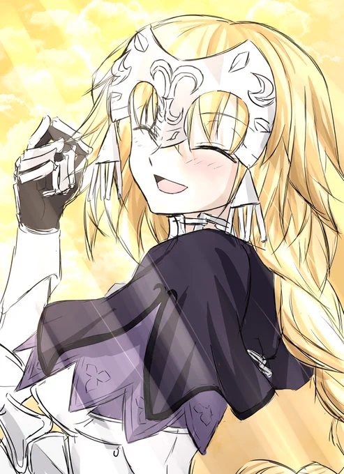 今描いてるジャンヌのラフです!満面の笑みを浮かべるジャンヌを見たくなったから描こうと思った! 