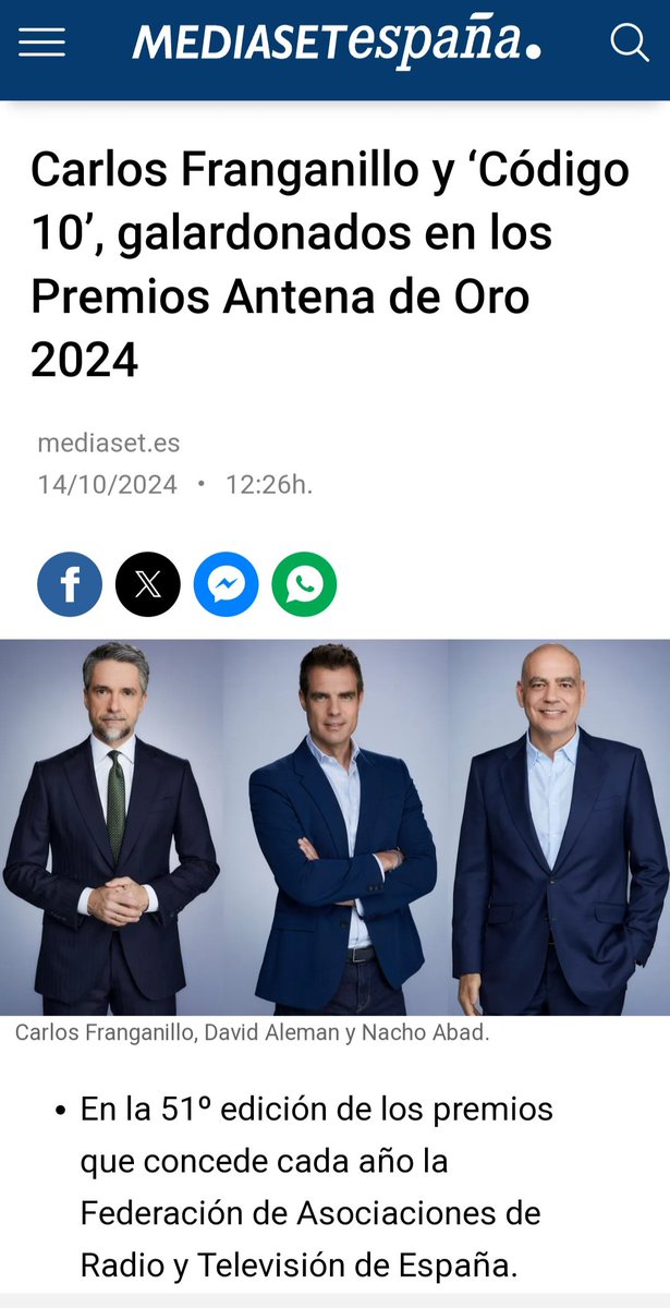 Muy felices!! Somos Antena de Oro <a href="/Codigo10tv/">Código 10</a>