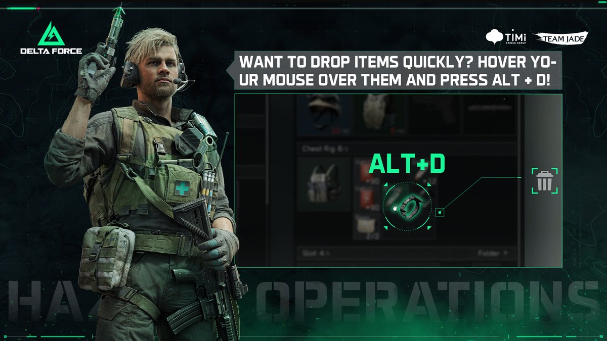 DeltaForce_Game's tweet image. Not everything you pick up during a Hazard Operations run will be worth holding onto...

Toss what you don’t need🚮

Were you ever forced to throw away something valuable?

#1WeekWarriors #deltaforce #DeltaForceTips #SteamNextFest