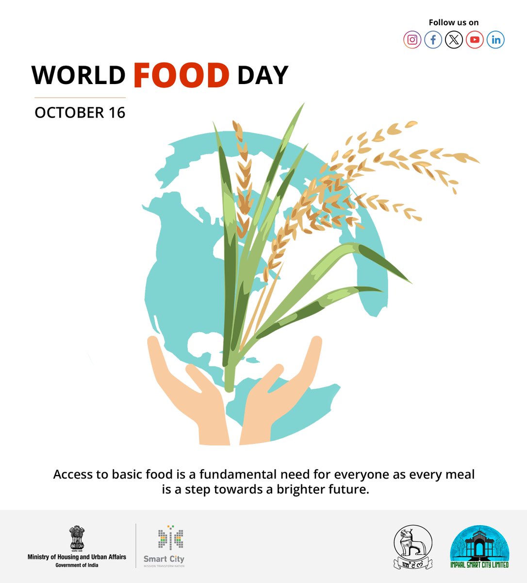 ImphalSmartCity's tweet photo. This World Food Day, let's stand together for everyone's right to food. When every plate is filled, we build healthier lives and a brighter future for all!
#RightToFood #WorldFoodDay #SmartCityImphal #HealthyImphal #EndGlobalHunger #ImphalForAll https://t.co/Xacbdq0t1Y