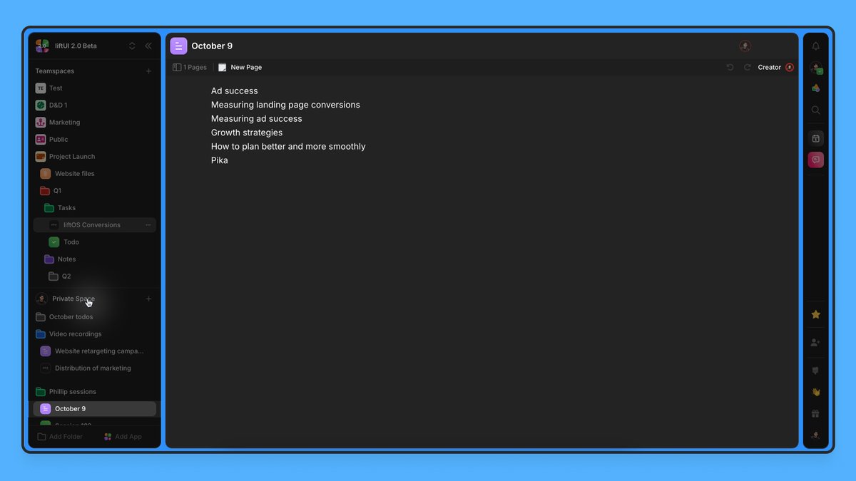 We are launching liftOS 2.0 this week.

The simplest form of productivity, because:

Simple is fast,

simple is efficient,

simple is productive.

Sign-up today &amp; try it first when it launches: liftos.io