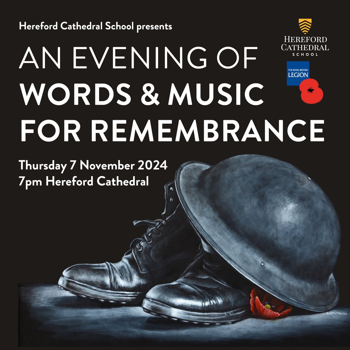 Hereford Cathedral School (@herefordcs) on Twitter photo We are looking forward to An Evening of Words & Music for Remembrance on Thursday 7 Nov, 7pm at <a href="/HFDCathedral/">Hereford Cathedral</a>.
The evening will feature music from HCS choirs, plus readings by pupils. With thanks to the Dean and Chapter of Hereford Cathedral and <a href="/karl_artist/">Karl Hamilton-Cox</a>.
All welcome - free. We are looking forward to An Evening of Words & Music for Remembrance on Thursday 7 Nov, 7pm at <a href="/HFDCathedral/">Hereford Cathedral</a>.
The evening will feature music from HCS choirs, plus readings by pupils. With thanks to the Dean and Chapter of Hereford Cathedral and <a href="/karl_artist/">Karl Hamilton-Cox</a>.
All welcome - free.