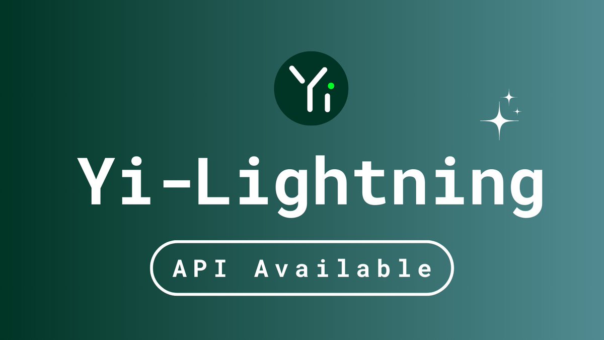 Yi-01.AI (@01ai_yi) on Twitter photo We're thrilled to unveil Yi-Lightning and Yi-Lightning-Lite, our latest proprietary models!
Both are now accessible via API at platform.lingyiwanwu.com and featured in <a href="/lmarena_ai/">lmarena.ai</a>'s Chatbot Arena (lmarena.ai).
Welcome to give it a try! We're thrilled to unveil Yi-Lightning and Yi-Lightning-Lite, our latest proprietary models!
Both are now accessible via API at platform.lingyiwanwu.com and featured in <a href="/lmarena_ai/">lmarena.ai</a>'s Chatbot Arena (lmarena.ai).
Welcome to give it a try!