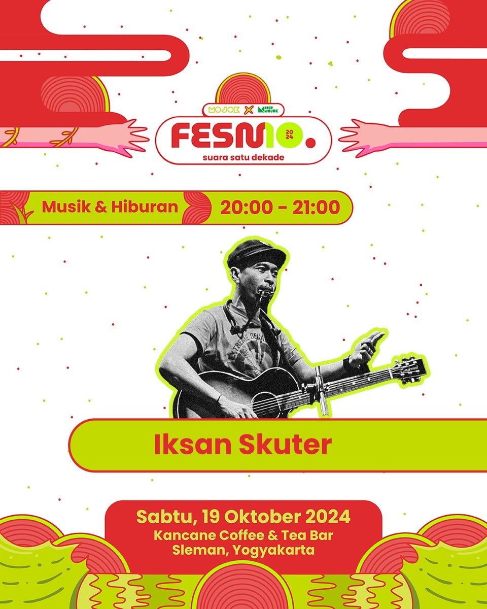 mojokdotco's tweet photo. Hari kedua FESMO 2024 bakal diisi dengan bedah buku barengan Mas @AgusMagelangan dan Mbak @lyafahmi, talkshow bareng Mas @if2unx, dan penampilan dari Mas @IKSANSKUTER. 

Gratis dan nggak perlu registrasi!

#FestivalMojok2024 https://t.co/BCFOlf7gwB