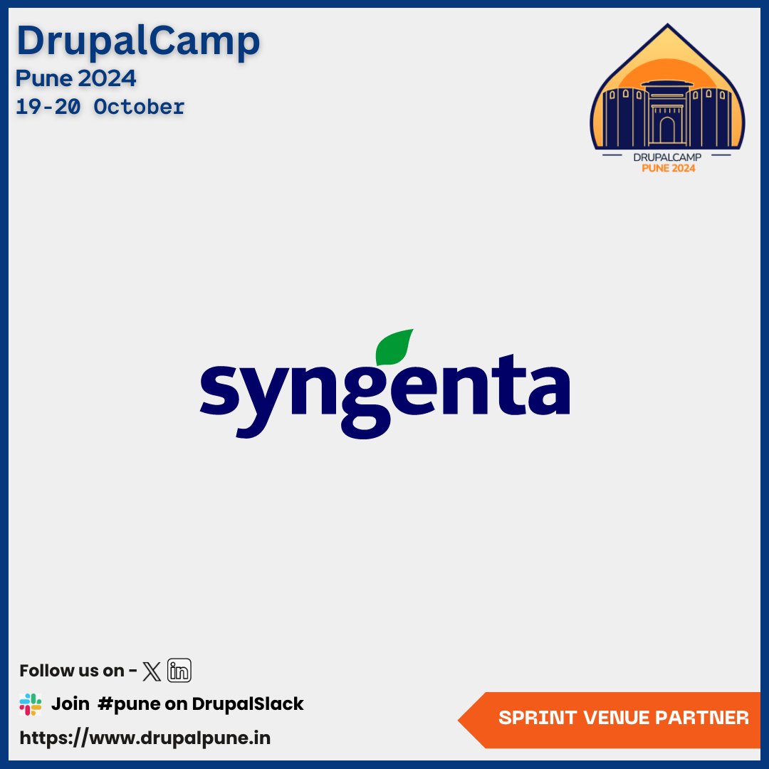 drupalcamppune's tweet photo. π Excited to welcome @Syngenta as our Contribution Sprint Partner for #DrupalCampPune2024!
π Huge thanks for supporting the community and fostering Drupal innovation! π
Letβs make an impact together!
#DrupalThanks #DrupalIndia #OpenSource #ContributionSprint https://t.co/una4YcRVOt
