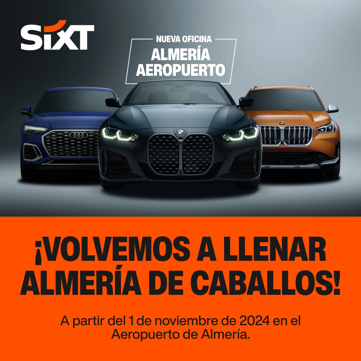 ¡Aterrizamos en Almería! ✈️🚗

¡Qué ganazas teníamos de daros esta noticia! Y es que a partir del 1 de noviembre nuestra flota PREMIUM os espera en el aeropuerto de Almería.

Reserva ya ➡️ bit.ly/Almería_Aeropu…