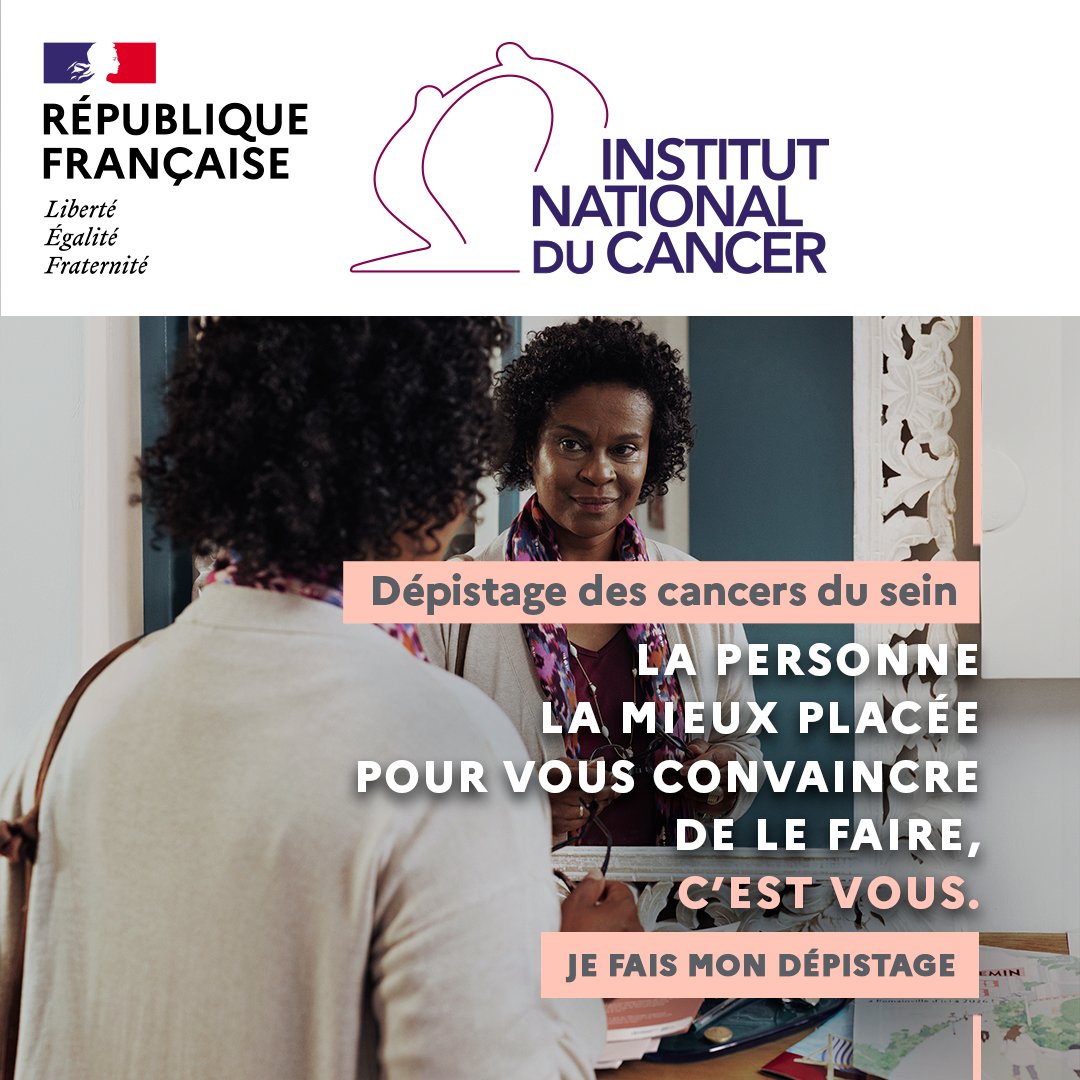 Le #CancerDuSein est le cancer le + fréquent chez la femme avec + 61 K nouveaux cas diagnostiqués chaque année. Détecté tôt, il se guérit 9 fois /10. Pourtant seules 48,2 % des femmes
invitées ont réalisé ce dépistage en 2022-2023 alors qu’elles sont 95 % à déclarer y être