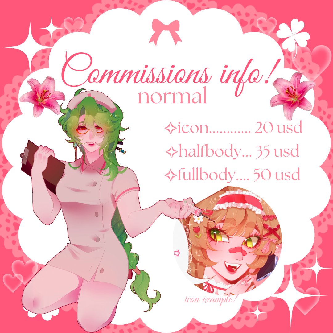 kryssk_'s tweet photo. COMMISSIONS OPEN! ♡ 
also going to post my commissions here muehehe.. https://t.co/OE0wXQjWKD