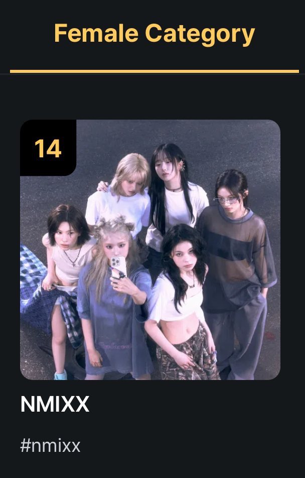 NMIXXVZ_PH's tweet photo. [🗳️] MAMA WWFC Award Hashtag Vote

NSWERs voting tru hashtag also counts. so pls follow the official tag for NMIXX and post as much as much as you can! i know we are X warriors, lets show them what we got!

I vote #nmixx for #2024MAMAVOTE

🎯1000 replies https://t.co/pm6NBZMsrt