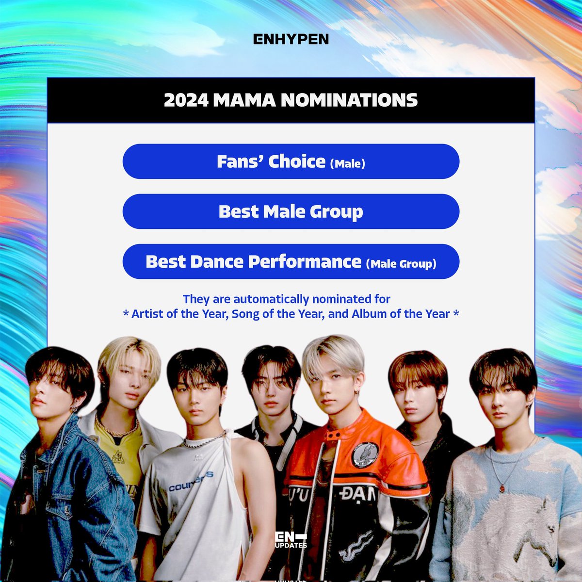 jayseongcorn's tweet image. ‼️If you see this drop &amp;amp; rt these tags‼️
#ENHYPEN is nominated under male group category. MAMA only allows 1 vote per device so, utilize all your available devices and vote for enha.

DROP THIS TAGS:
I vote for #ENHYPEN on #2024MAMAVOTE