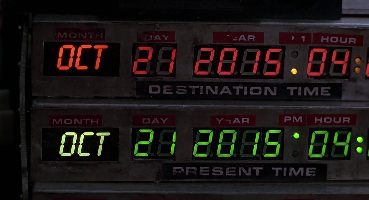 CuartaParedCine's tweet photo. 21 de octubre de 2015. Doc Brown, Marty McFly y Jennifer Parker llegan al futuro. https://t.co/bu19UfTjfu