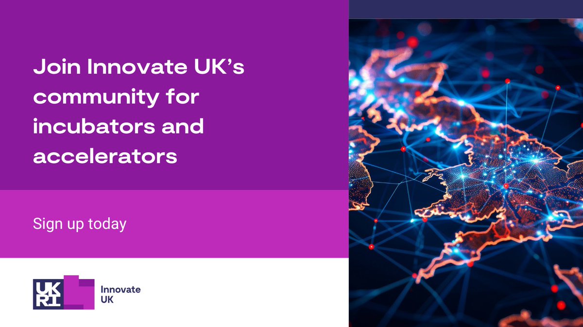 We are inviting UK incubators and accelerators to join Innovate UK's Start-up Connect community, designed to boost visibility and support start-ups. Join us to collaborate and share best practices. 🌍
🔗 ow.ly/ChYo50TKzrW

#Innovation #StartUpSupport