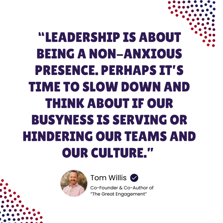 phoenixperforms's tweet photo. “Leadership is about being a non-anxious presence. Perhaps it’s time to slow down and think about if our busyness is serving or hindering our teams and our culture.” ~ Tom Willis

#Leadership
#CultureEatsEverything
#Inspiration

https://t.co/bPJvw88JDM https://t.co/LZUmLYKidy
