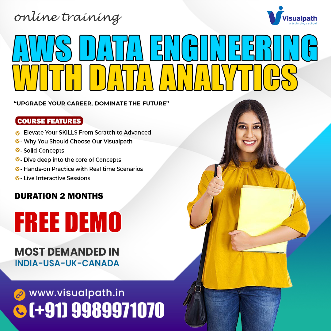 sivakrish800's tweet image. @VisualpathPro offers the Best #AWSDataEngineering Course available in Hyderabad and is provided to individuals globally in the USA, UK, Canada, Dubai, and Australia. Contact us at +91-9989971070.
Visit: visualpath.in/online-aws-dat…
#AWS #AWSRedshift #redshift #athena #S3 #Hadoop #ap