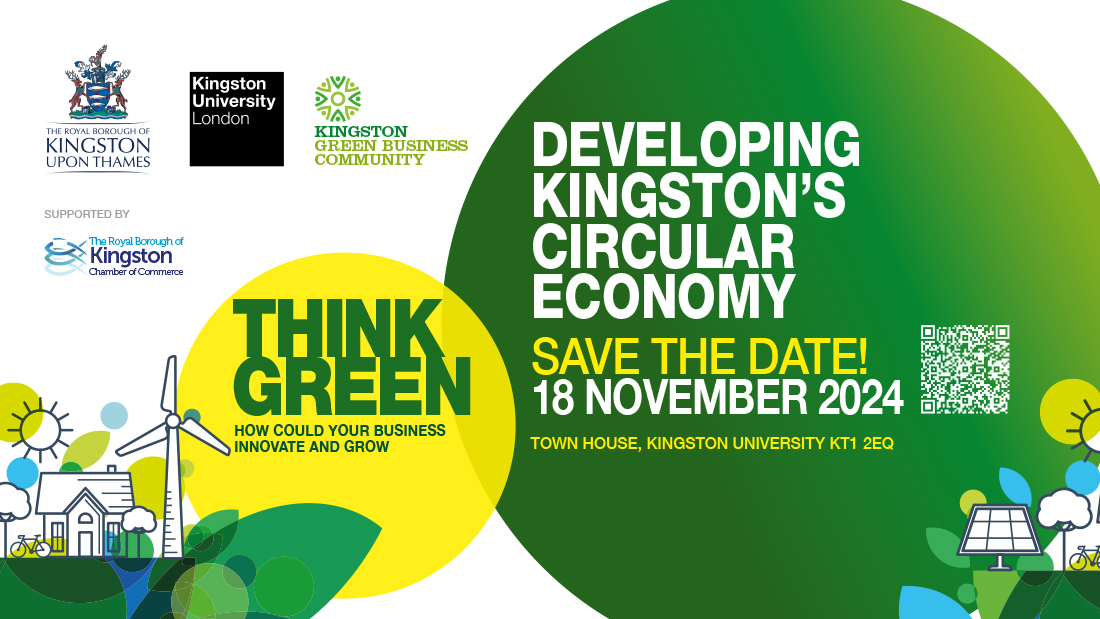 Kingston University, <a href="/RBKingston/">Kingston Council</a> and <a href="/KingstonCOC/">Kingston Chamber</a>  are hosting a day of innovation and collaboration to help lay the foundations of a local, circular economy. 🔵  

The event will feature an exhibition, discussions and networking 🗣️ 

Book your place 👇

eventbrite.co.uk/e/think-green-…