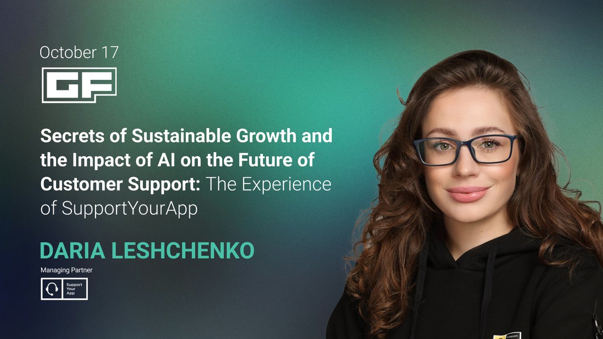 DariaLeschenko's tweet image. On October 17, I'll be speaking at an online event hosted by Growth Factory Academy, where I’ll dive into the #SupportYourApp story — our biggest wins, lessons, and how AI is shaping the future of customer support and business.
See you there!