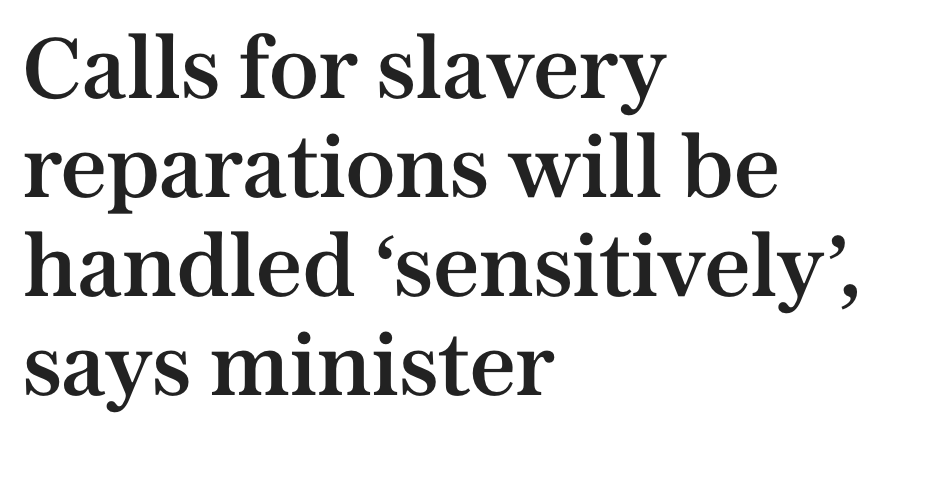 RupertLowe10's tweet photo. Calls for slavery reparations need to be met with a firm 'NO'. https://t.co/JsTEvUCrL9