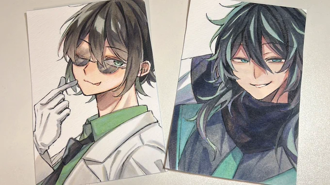 (今更ですが)atnrオンリーイベで描かせていただいたアナログ色紙たちです!