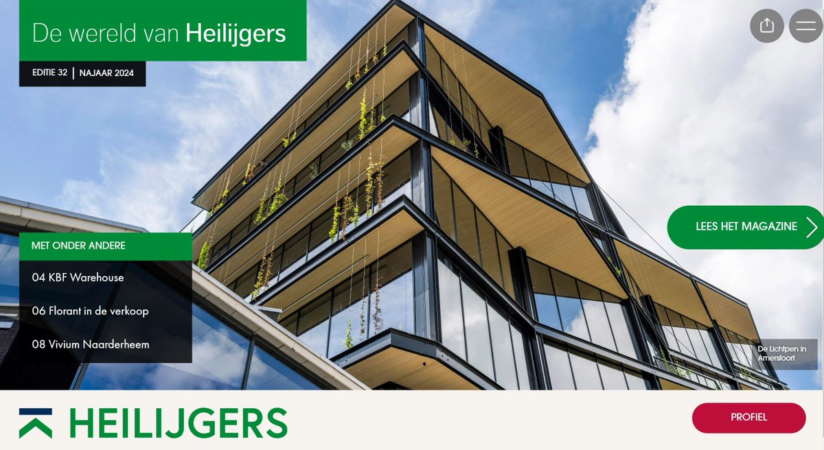 𝗛𝗲𝘁 𝗻𝗶𝗲𝘂𝘄𝗲 𝗲-𝘇𝗶𝗻𝗲, 𝗱𝗲 𝗻𝗮𝗷𝗮𝗮𝗿𝘀𝗲𝗱𝗶𝘁𝗶𝗲, 𝗶𝘀 𝘂𝗶𝘁!
Check > ezine.heilijgers.nl/editie32/
KBF Warehouse Amsterdam, De Lichtpen Amersfoort, appartementen Florant Leusden, verduurzaming Woonin, Vivium Naarderheem, Samenwerking met Woonzorg Nederland.