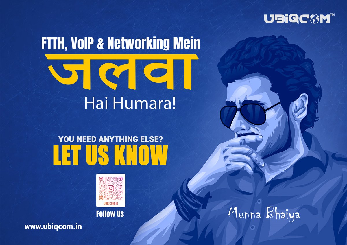 ubiqcom's tweet photo. जलवा है हमारा 💥 क्योंकि हम आपके बिज़नेस को देते हैं नई रफ्तार और बेहतरीन कनेक्टिविटी।
अधिक जानकारी के लिए, कॉल या WhatsApp करें: +91 99 10 77 17 97
हमारी वेबसाइट पर जाएं: https://t.co/cRQeK1MSNC 📷
.
.
#PoweredByUbiqcom #SwitchToUbiqcom #FTTHInternet #NextGenConnectivity https://t.co/KahLLPLZJw