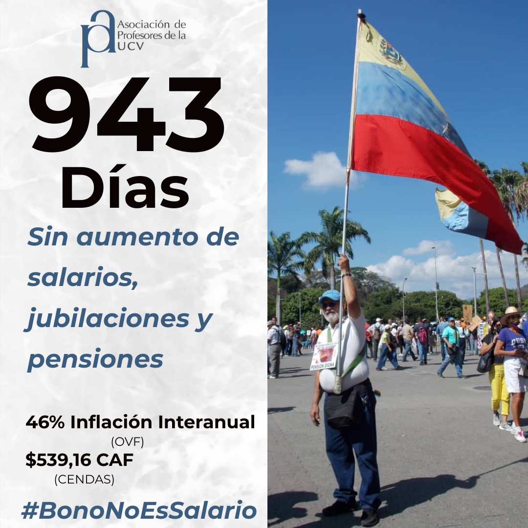 APUCV's tweet photo. #UCV #Profesores #Venezuela #SalariosDignosYa #BonoNoEsSalario https://t.co/qSIqMhf4wS