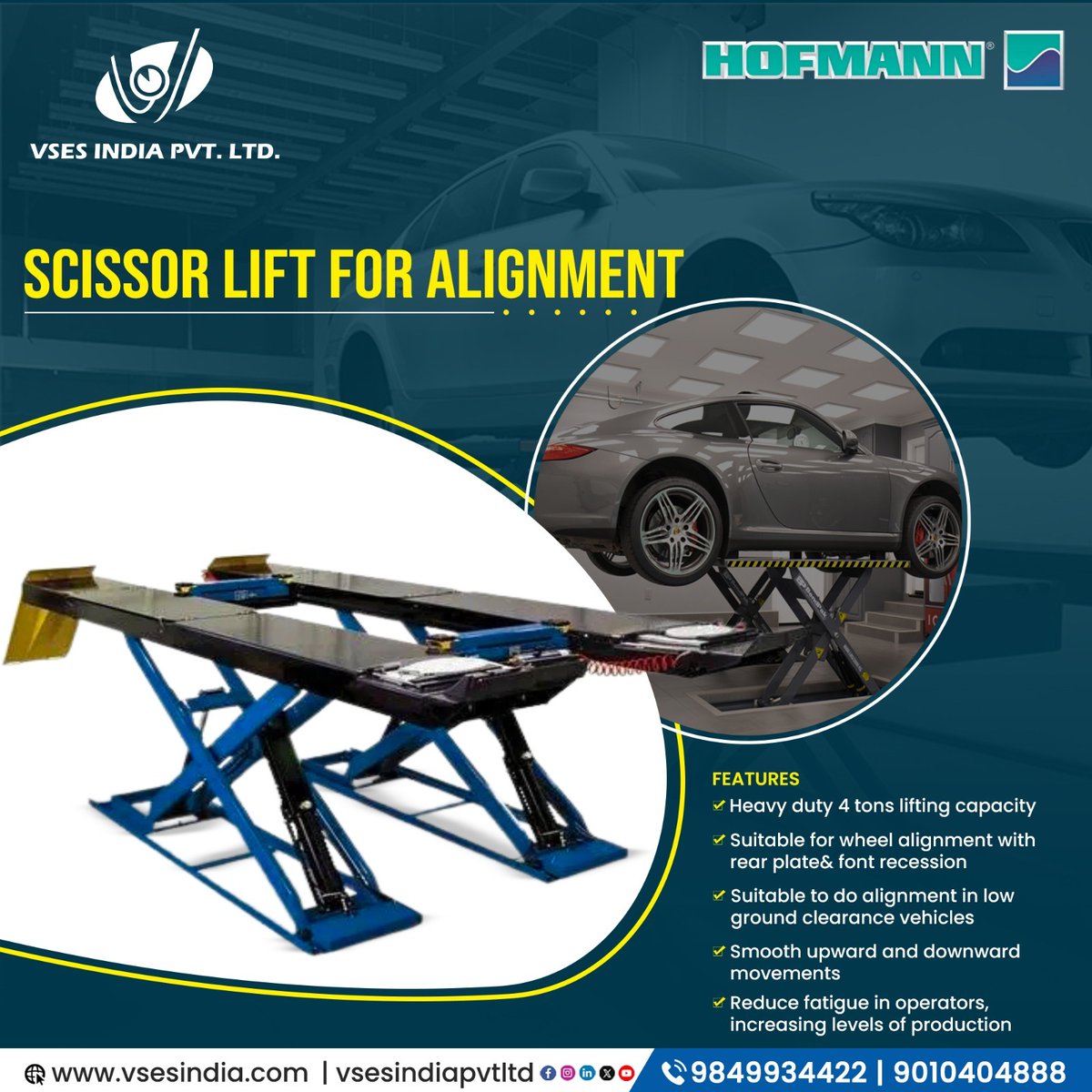 vsesindiapvtltd's tweet image. 𝐒𝐜𝐢𝐬𝐬𝐨𝐫 𝐋𝐢𝐟𝐭 𝐅𝐨𝐫 𝐀𝐥𝐢𝐠𝐧𝐦𝐞𝐧𝐭
For Enquiries : 9849934422
vsesindia.com
#SafetyFirst #ProfessionalTool #CarCare #Alignment #CarMaintenance #ScissorLift #Upgrade #Automotive #SocialMediaMarketing #AutoRepair #AlignmentTools #ScissorLift #AerialLifts