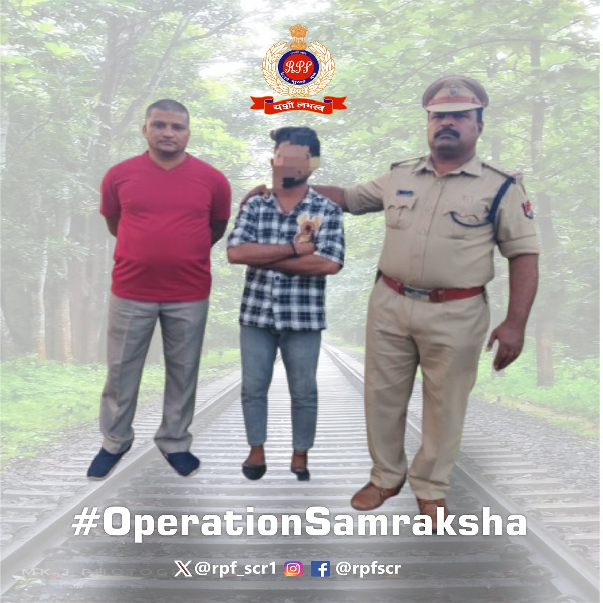 rpf_scr1's tweet photo. Stone pelting on trains: A reckless act endangering innocent lives.
#RPF #Lingampalli takes swift action, arrests culprit who pelted stones on Shatabdi Express near Lingampalli station.
#OperationSamraksha.
@RPF_INDIA @RailMinIndia @SCRailwayIndia @rpfscr_sc https://t.co/AMvCaF78UV