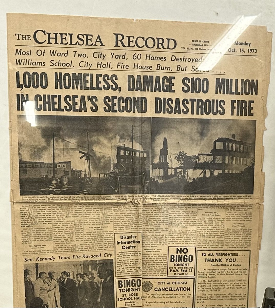 ChelseaScanner's tweet photo. On this day 51 years ago…
Day turned into night! 🔥
���Second Great Chelsea Fire”
(Sunday October 14, 1973)
#Conflagration #18CityBlocks #PlumesOfBlackSmoke #RagingFires #NoFatalities #FireFighters #ChelseaHistory #ChelseaMA #NeverForget https://t.co/I5kvTacffs