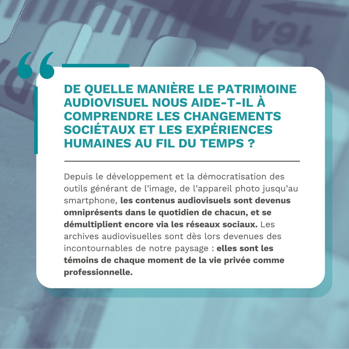 ICArchiv's tweet photo. 🎙💬 Paroles d'expert·e·s : Eléonore Alquier, Directrice adjointe de l'INA, Responsable du Département Data et membre du ICA/PAAG (@archcollector)

Le patrimoine audiovisuel est un outil puissant pour se connecter à notre passé, offrant une expérience vivante et immersive que les documents écrits ou photographiques ne peuvent égaler. À l'approche de la #JournéeMondialeDuPatrimoineAudiovisuel, nous réfléchissons à son importance unique et aux défis qu’il rencontre dans le paysage technologique en constante évolution d’aujourd’hui.

Eléonore Alquier nous explique pourquoi la préservation des archives audiovisuelles est cruciale : elles ne se contentent pas de capturer des moments dans le temps, elles offrent également une connexion émotionnelle et éducative irremplaçable.

Cependant, ces archives font face à des risques majeurs, comme l’obsolescence des outils, des formats illisibles et l’absence de métadonnées. Les archives audiovisuelles sont essentielles pour comprendre les évolutions sociétales et les expériences humaines—protégeons-les pour les générations futures !

#WDAH2025 #PatrimoineAudiovisuel