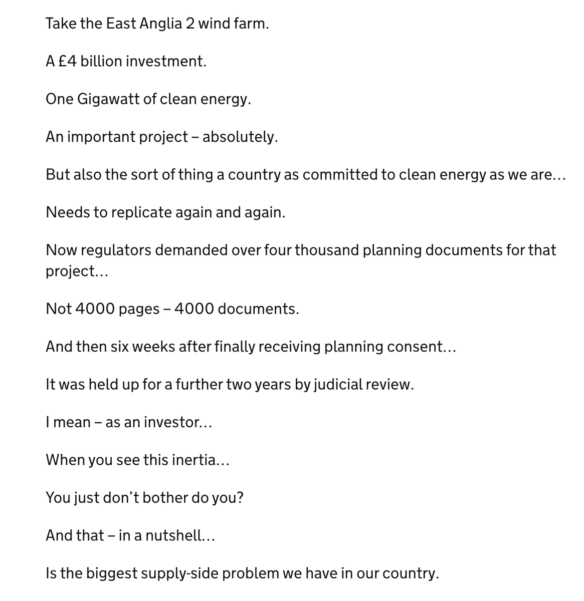 Sam_Dumitriu's tweet photo. Keir Starmer on the UK's biggest supply side problem: Infrastructure investment held up by planning red tape and legal challenges. https://t.co/67fwrRsFrg