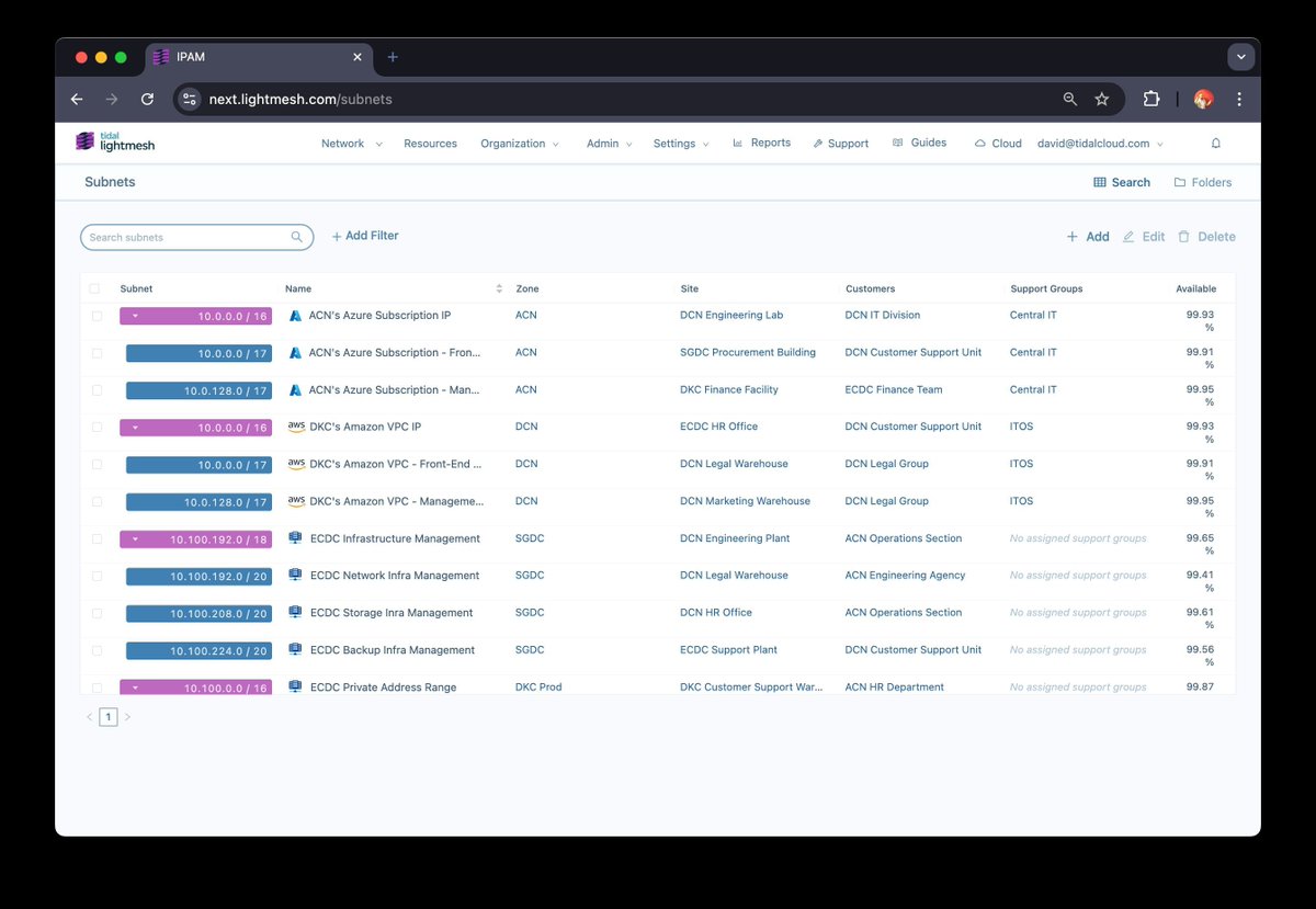 Tired of managing your IP addresses with outdated tools? 🌐
Meet #LightMesh IPAM – an intuitive, cloud-native solution that simplifies IP management. 
Learn more: tidalcloud.com/lightmesh/