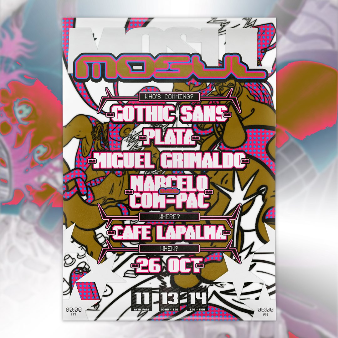 MOSUL MOSUL (@_mosulmosul) on Twitter photo 26 de octubre no es halohuin pero el line up asusta π
Con <a href="/plata_solutions/">PLATA</a> <a href="/Miguelgrimaldo/">Miguel Grimaldo / ΓVERDRIVER</a> <a href="/almacolilla/">DJ 128kbaps</a> b2b <a href="/chrome_xyz/">πππ‘π "βππ©ππππ©π" πππ²ππ±πππ</a> y <a href="/goticosanz/">gonso</a>
El cartel es de Rodri y Fuso.negro
11 lereles con espirituosa 26 de octubre no es halohuin pero el line up asusta π
Con <a href="/plata_solutions/">PLATA</a> <a href="/Miguelgrimaldo/">Miguel Grimaldo / ΓVERDRIVER</a> <a href="/almacolilla/">DJ 128kbaps</a> b2b <a href="/chrome_xyz/">πππ‘π "βππ©ππππ©π" πππ²ππ±πππ</a> y <a href="/goticosanz/">gonso</a>
El cartel es de Rodri y Fuso.negro
11 lereles con espirituosa