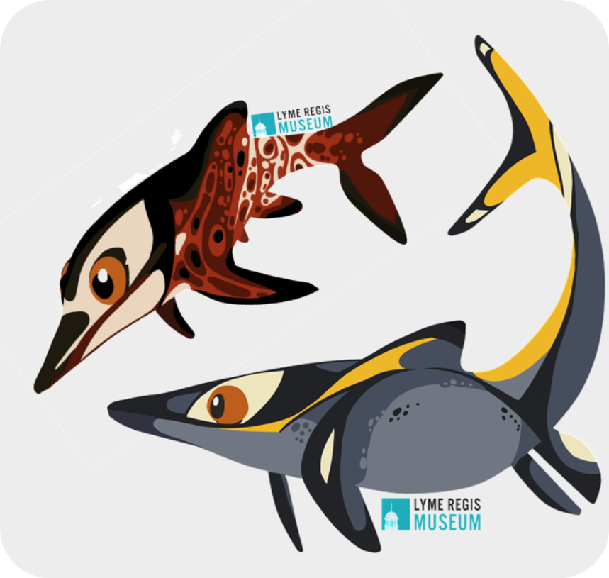 Pteroterror's tweet photo. Giving the award a shot, with the whimsy set of designs I am have created for the Lyme Regis Museum 💙 wish me luck https://t.co/1VKIub6hjK