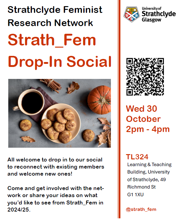 Strathclyde Feminism (@strath_fem) on Twitter photo All welcome to our drop-in social event on 30th October, 2-4pm - come along and share ideas for @Strath_Fem activities, or just connect with other feminist researchers from across <a href="/UniStrathclyde/">University of Strathclyde</a>! Please register here: eventbrite.co.uk/e/strath-fem-d… All welcome to our drop-in social event on 30th October, 2-4pm - come along and share ideas for @Strath_Fem activities, or just connect with other feminist researchers from across <a href="/UniStrathclyde/">University of Strathclyde</a>! Please register here: eventbrite.co.uk/e/strath-fem-d…