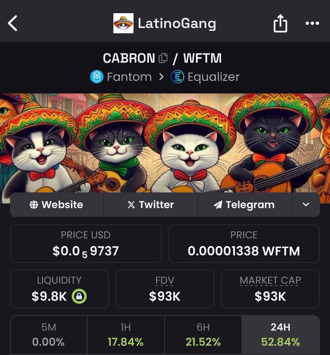 Yooo, I wake up and see $CABRON pumpin! LFG!! 

Vamos $CABRON! 

CA: 0x1D631Adc479309aA073949E0D67973555BBBDcd0