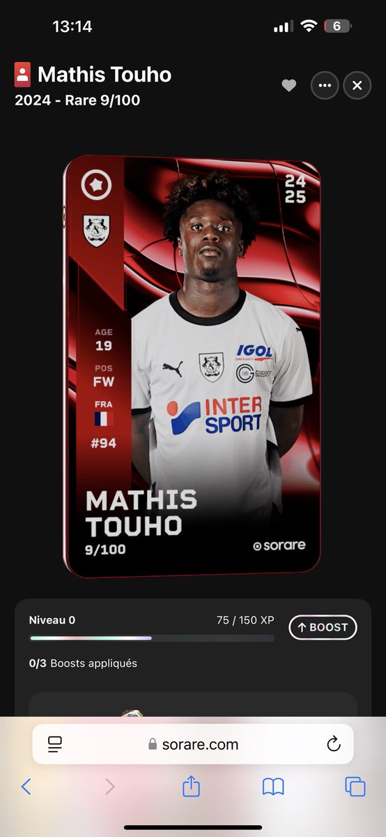 GIVEAWAY 🎁 Sorare

Mathis Touho RARE est à gagner !!
TAS le vendredi 18 Octobre !! ⏳
Pour participer :

✅ follow me 
✅ Retweet et like le post
✅ Commente ton nom Sorare 

Bonne chance 🍀 à tous ! #Concours #Sorare #Giveaway #Limited #soraregiveaway