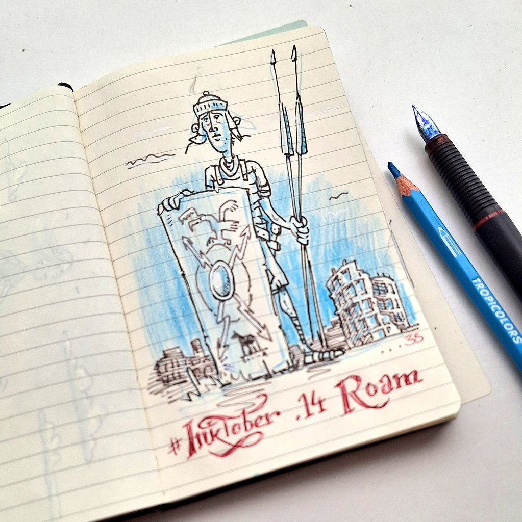 3_esse's tweet photo. #inktober2024 Day 14 #Inktober 
 ... when Romans #Roam-ed 
     the streets of Antwerp #SPQA https://t.co/kNlIkYDsJ4