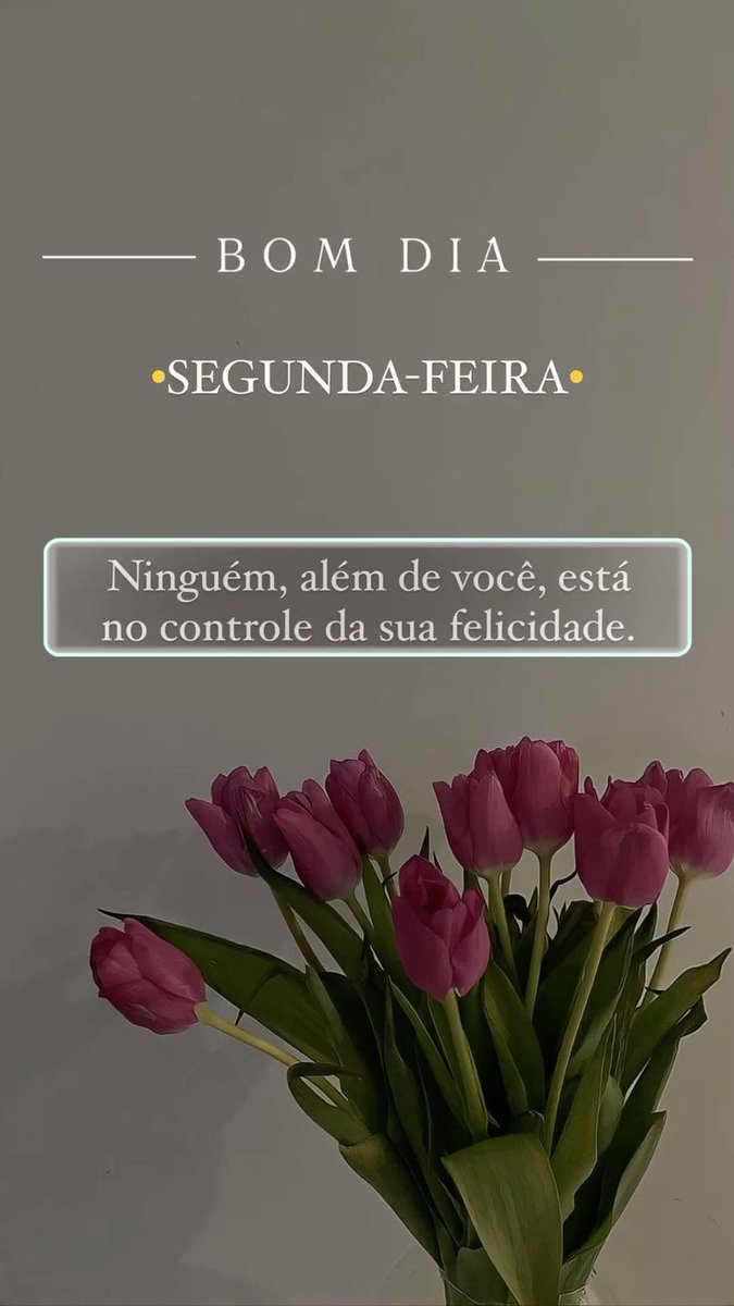 Ninguém, além de você, está no controle da sua felicidade. Feliz #segundafeira #Bomdia