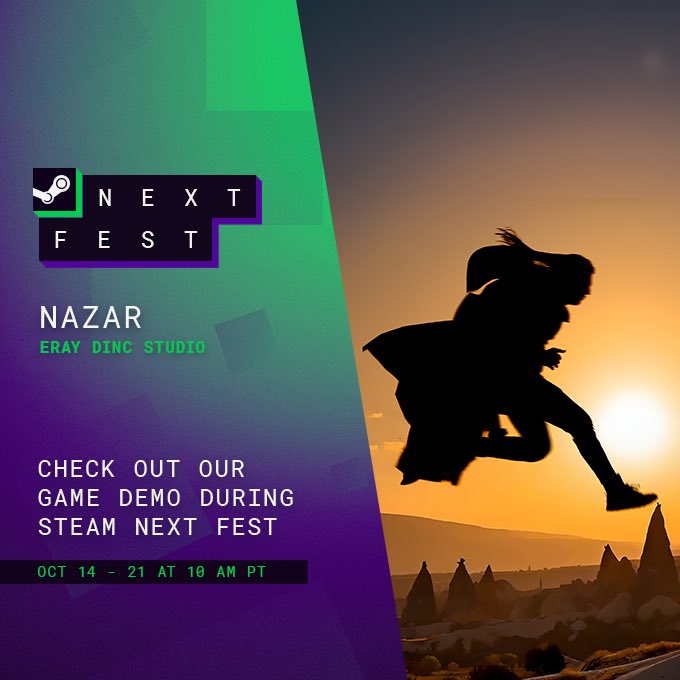 Bugün #SteamNextFest kapsamında yeni çıkacak oyunumuz Nazar'ın prolog kısmını deneyebilir, hem de istek listenize ekleyerek destek olabilirsiniz.