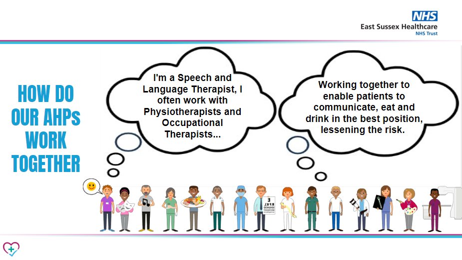ESHT_AHPs (@esht_ahps) on Twitter photo Next we have our #SpeechAndLanguageTherapists. They provide help for patients of all ages who have problems swallowing food and drink but also communication difficulties. #AHPsDay2024
<a href="/ESHTNHS/">East Sussex Healthcare NHS Trust</a> <a href="/ESHT_SALT/">RachelMoreton</a> <a href="/WeAHPs/">WeAHPs π</a> <a href="/RCSLT/">RCSLT π</a> <a href="/NHSSussex/">NHS Sussex News</a> <a href="/The_HCPC/">HCPC</a> <a href="/anne_canby/">#hellomynameis Anne Canby ππ³οΈβπ</a> <a href="/SuzanneRastrick/">Suzanne Rastrick</a> Next we have our #SpeechAndLanguageTherapists. They provide help for patients of all ages who have problems swallowing food and drink but also communication difficulties. #AHPsDay2024
<a href="/ESHTNHS/">East Sussex Healthcare NHS Trust</a> <a href="/ESHT_SALT/">RachelMoreton</a> <a href="/WeAHPs/">WeAHPs π</a> <a href="/RCSLT/">RCSLT π</a> <a href="/NHSSussex/">NHS Sussex News</a> <a href="/The_HCPC/">HCPC</a> <a href="/anne_canby/">#hellomynameis Anne Canby ππ³οΈβπ</a> <a href="/SuzanneRastrick/">Suzanne Rastrick</a>