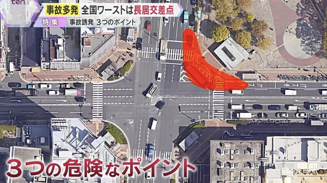 nabeshimachinzr's tweet image. 大阪の事故率が多い交差点は
長居交差点だぞ

交差点を左折する車のドライバーは、横断しようとしている自転車や歩行者がいないか安全を確認しよう！
また、しっかりと前方を見て運転し、前方を進行している車の動きに十分注意⚠️

#マシンザーoo
#自動車学校
#事故
#交通ルール