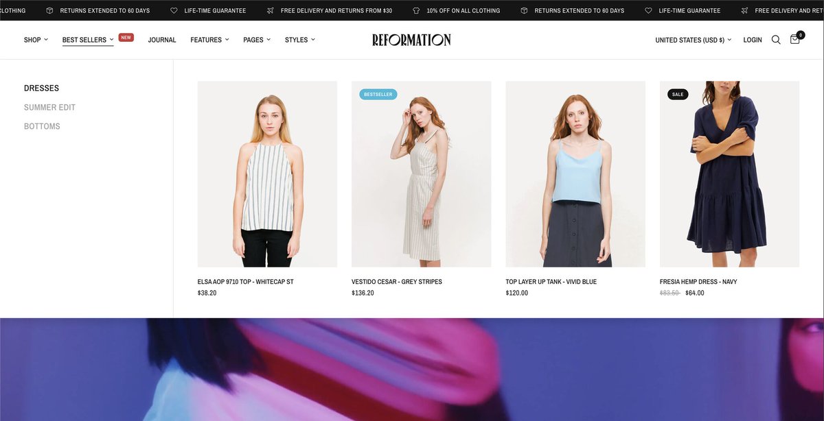 Our latest update for Reformation introduces a list of enhancements and brand-new features, including 4 new sections and 10 new blocks for existing sections. Check it out here: themes.shopify.com/themes/reforma…