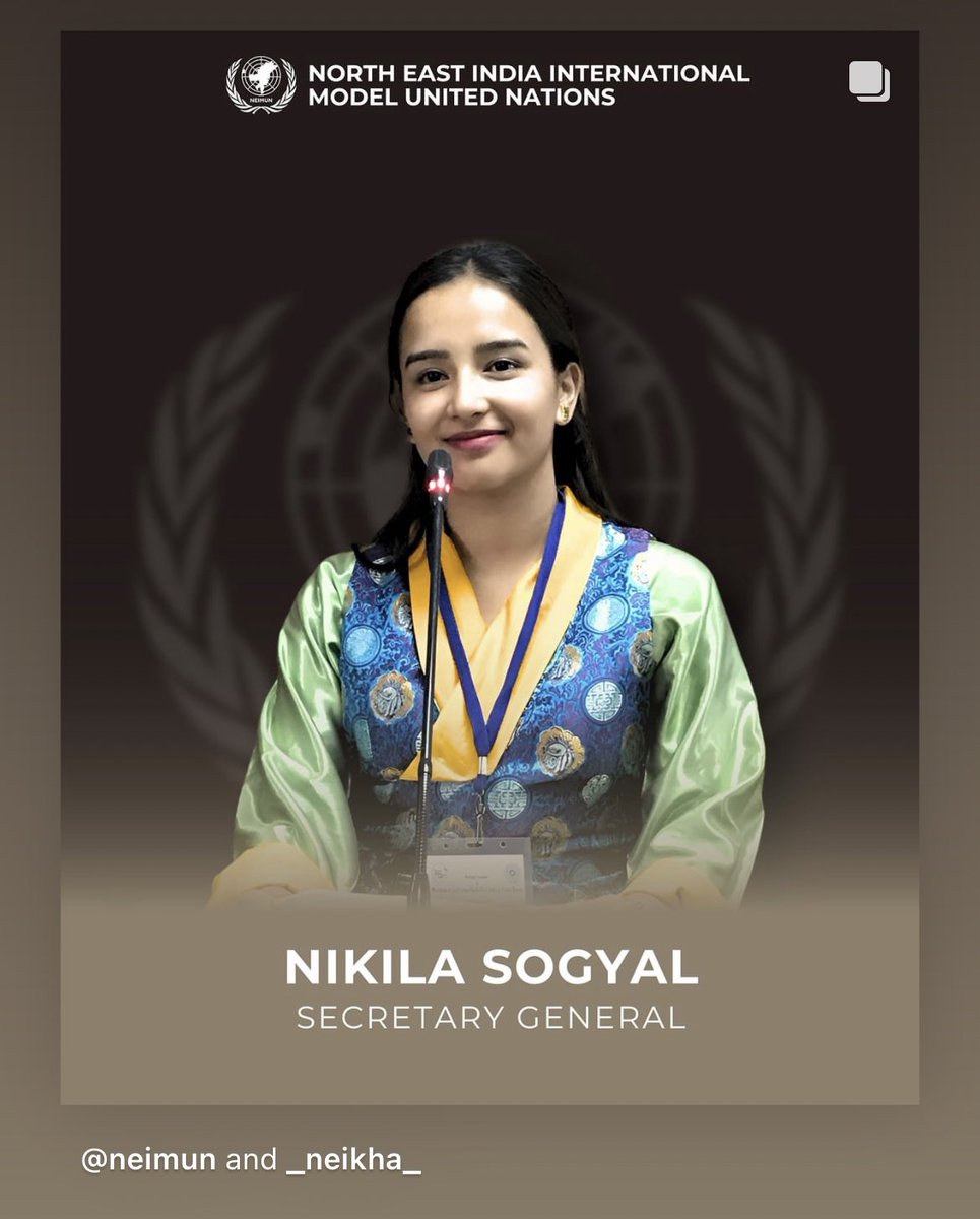 Looking forward to the 9th NEIMUN Conference under the leadership of Nikila Sogyal Bhutia, a 4th-year law student from Sikkim, currently studying in Bangalore. 

“Empowering youth for Peace, Economic Development and Inclusive diplomacy”