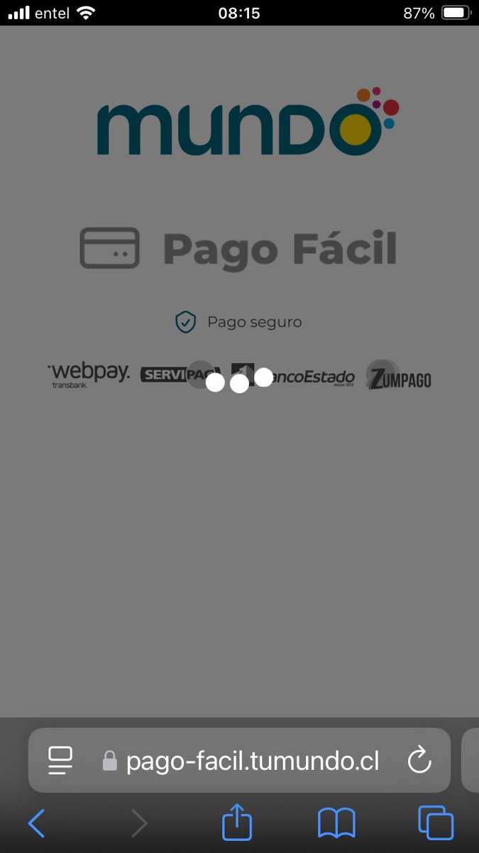 Ton_chile's tweet photo. @MundoPacifiico @subtel_chile 
 , más de 24 hrs esperando refleje el pago de mi servicio de Internet , tengo la boleta yel banco el voucher de pago ! Segundo mes que ocurre q al pagar por webpay te dicen q el pago fue realizado pero la Pag se queda pegada y no habilitan servicio https://t.co/CakYSno2cJ