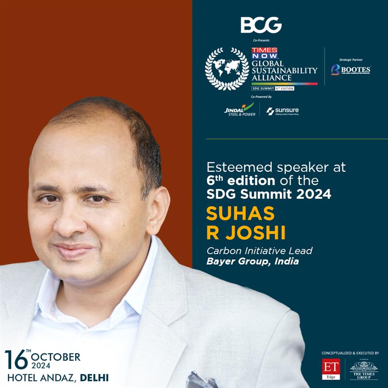 ETEdge_GSA's tweet photo. We are pleased to announce that Suhas R Joshi, Carbon Initiative Lead at @Bayer Group, India, will be one of the distinguished speakers - https://t.co/h62oOTkbWK