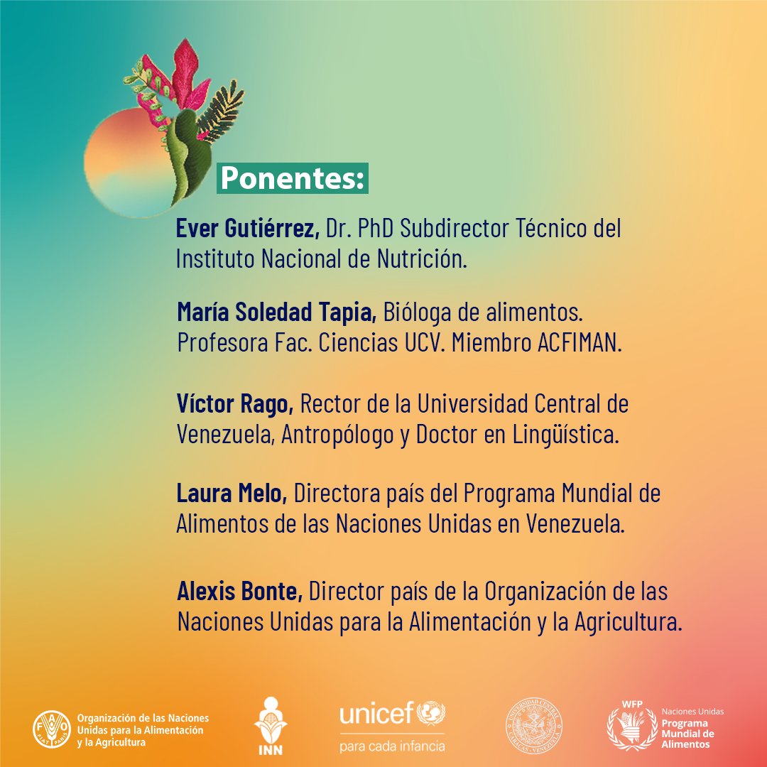 FAO_Venezuela's tweet photo. Así comenzamos nuestra conmemoración del #DíaMundialdelaAlimentación🥦🍉🍊🌽, con el foro Derecho a los alimentos para una vida y un futuro mejores, que organizamos junto a @WFP_Venezuela y @unicefvenezuela 

#UnaVidaMejor https://t.co/yE73XzEC2q