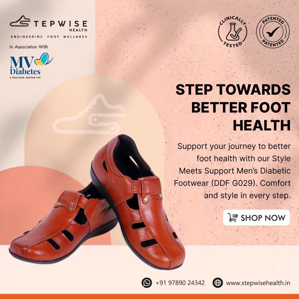 Support your journey to better foot health with our Style Meets Support Men’s Diabetic Footwear (DDF G029). Comfort and style in every step.

#MensFootwear #DiabeticHealth #StepwiseHealth

Shop Now: stepwisehealth.in