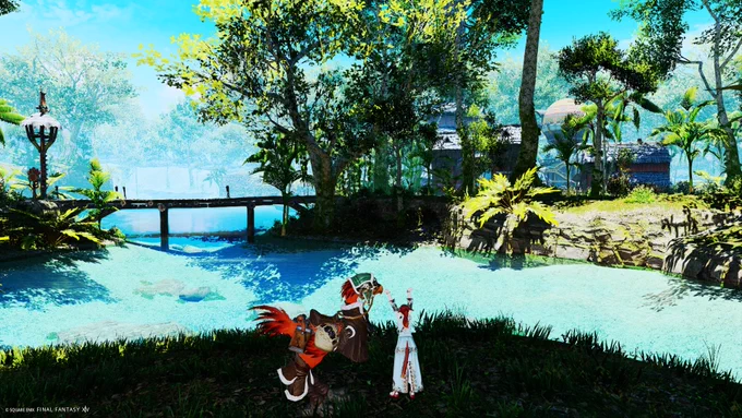 もうちょいヤクテル樹海さんぽ緑と水辺が多いと歩くだけで自然とスクショ撮っちゃう 