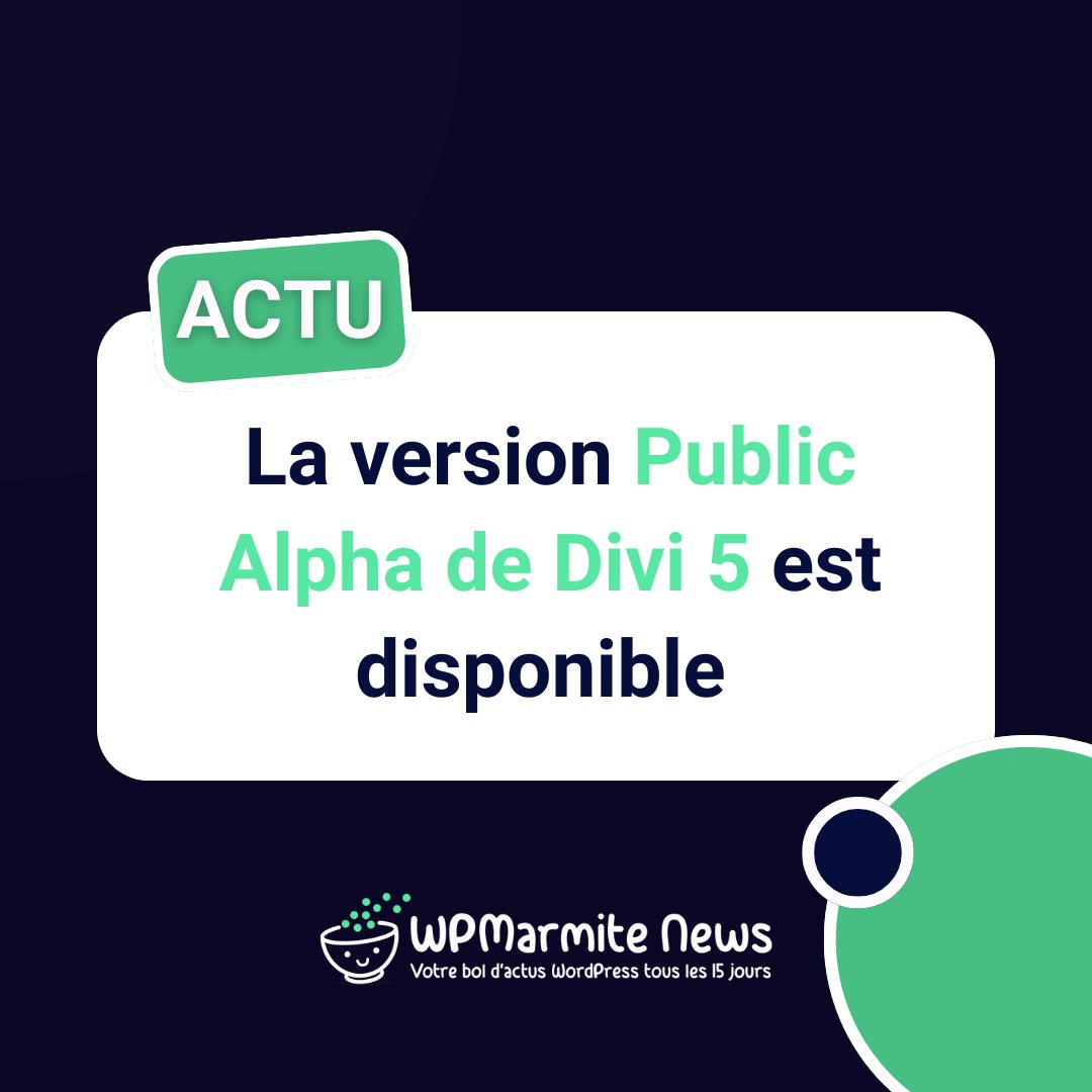 wpmarmite's tweet image. La version Public Alpha de #Divi 5 est disponible !

Cette version promet d’énormes améliorations pour les utilisateurs de Divi et son puissant #DiviBuilder pour créer des sites web uniques et performants.